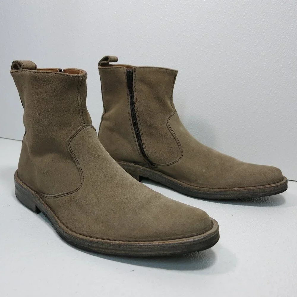 Irama Zippered Suede Leather Dress Boots Footwear Shoes Men's Botas Italy 41